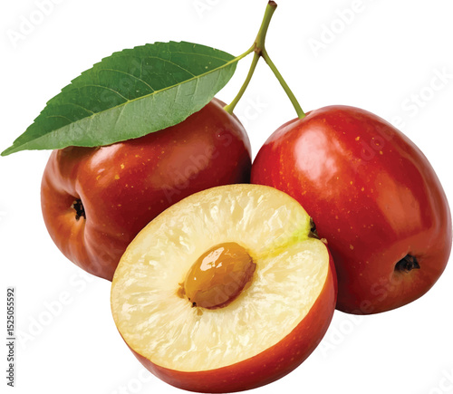 Jujube fruit illustration fresh chinese date vector graphic