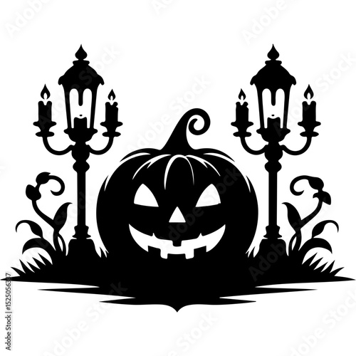 halloween pumpkin and jack o lantern vector