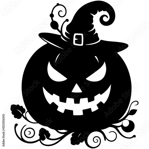 halloween jack o lantern with pumpkin vector
