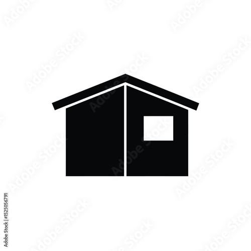 Simple black house icon home building symbol