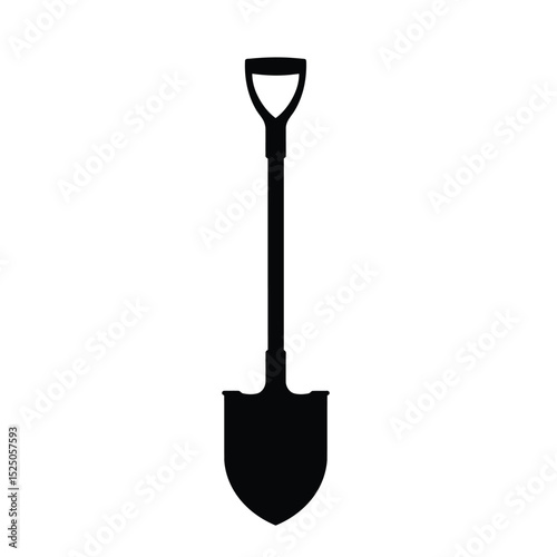 Black silhouette of a shovel gardening tool