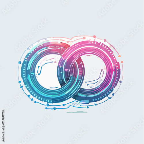 Futuristic Infinity Loop – Digital DevOps and Data Integration Symbol
