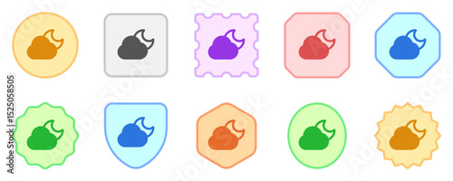 Editable night sky, moon and cloud vector icon. Part of a big icon set family. Perfect for web and app interfaces, presentations, infographics, etc