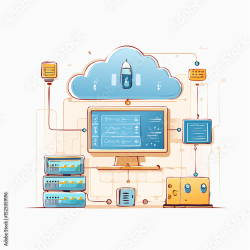 Cloud Computing and IoT Network – Data Integration Diagram