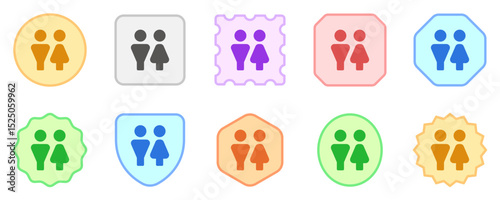Editable couple, unisex restroom vector icon. Part of a big icon set family. Perfect for web and app interfaces, presentations, infographics, etc