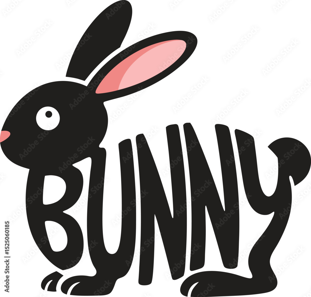 Obraz premium Artistic Bunny Word Design