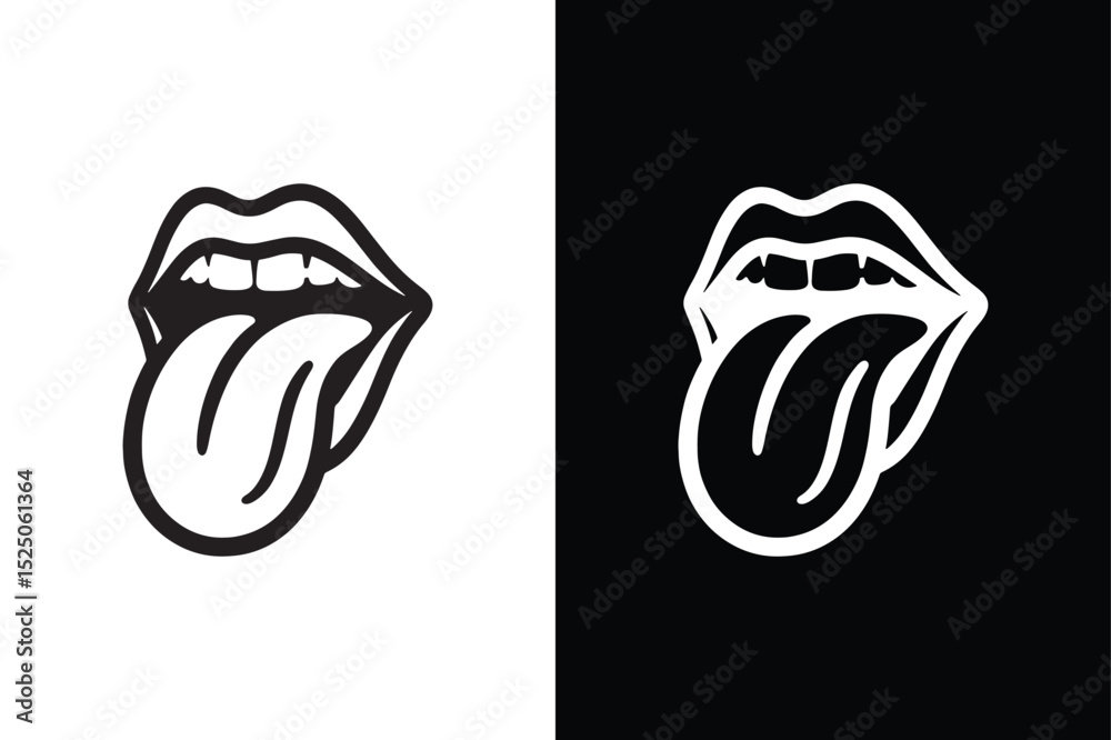 Naklejka premium Tongue icon vector on White Background ,Vector Art Illustration on white background.