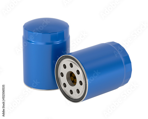 Car oil filter on white background. Isolated 3D illustration