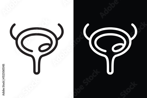 Bladder icon vector on White Background ,Vector Art Illustration on white background.