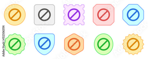 Editable vector stop prohibitions block icon. Part of a big icon set family. Perfect for web and app interfaces, presentations, infographics, etc