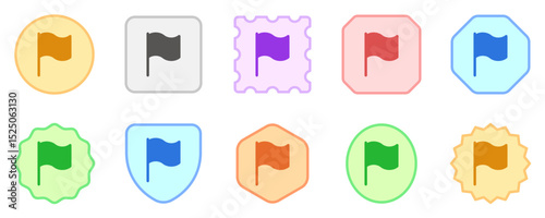 Editable vector flag marker icon. Part of a big icon set family. Perfect for web and app interfaces, presentations, infographics, etc