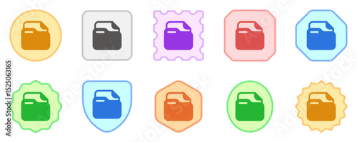 Editable vector file document folder icon. Part of a big icon set family. Perfect for web and app interfaces, presentations, infographics, etc