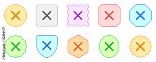 Vector cross multiply close remove mark icon. Black, white background. Perfect for app and web interfaces, infographics, presentations, marketing, etc.
