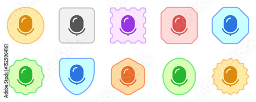 Vector microphone, podcast, recorder icon. Black, white background. Perfect for app and web interfaces, infographics, presentations, marketing, etc.