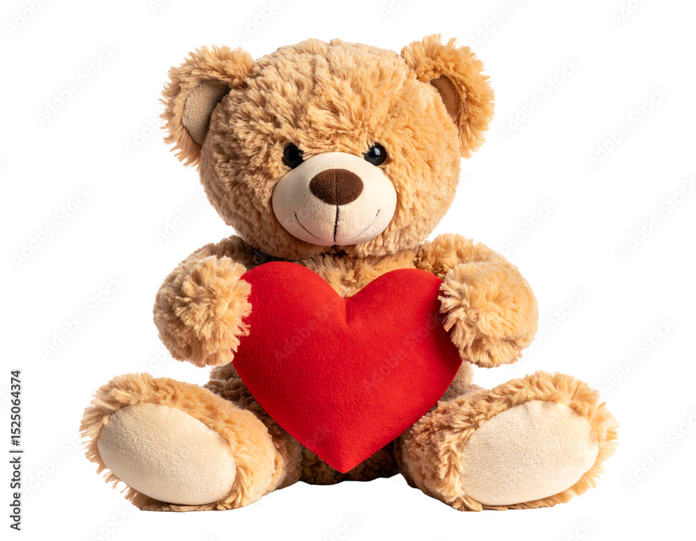 Fototapeta premium Adorable teddy bear holding a heart.