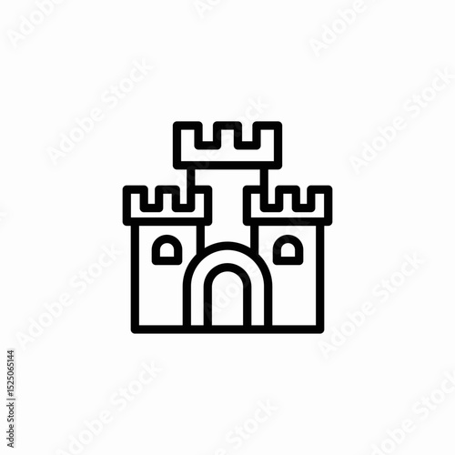 castle tower icon sign vector