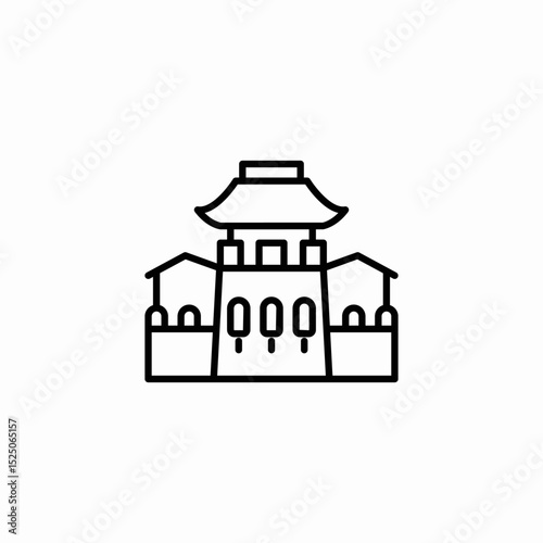 chinese wall icon sign vector