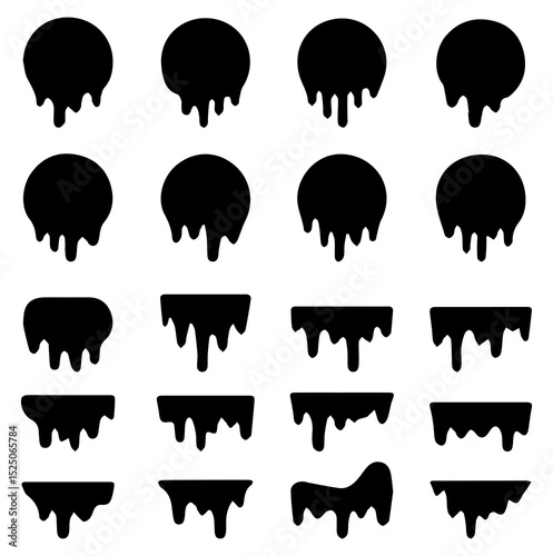 Tablou pe pânză Paint drip circle labels