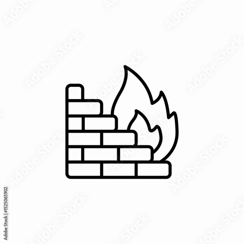 fire wall icon sign vector