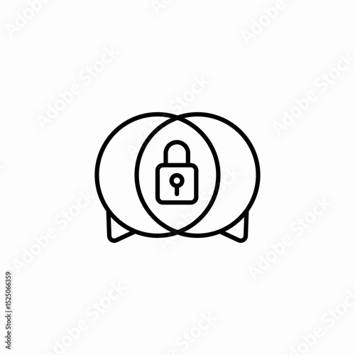 interlocked message icon sign vector