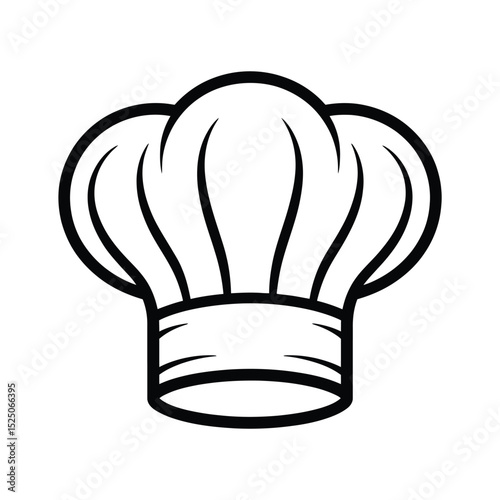 Classic Chefs Hat Line Art Icon Illustration