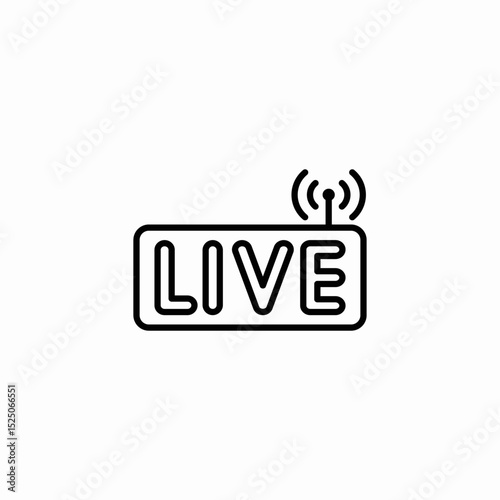 live streaming icon sign vector