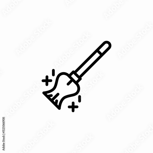 magic broom icon sign vector