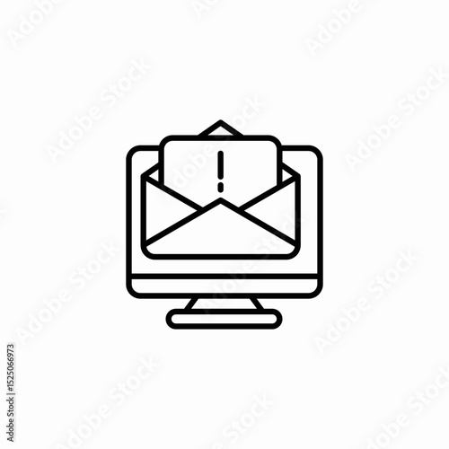 mail alert icon sign vector