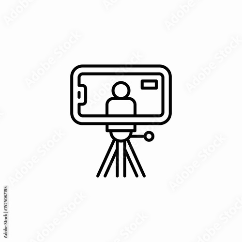 mobile video recording icon sign vector