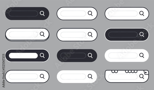 Modern search bar interface design element for websites and apps