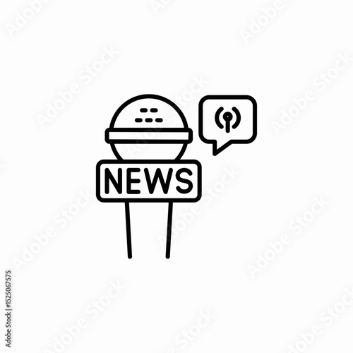 news broadcast icon sign vector
