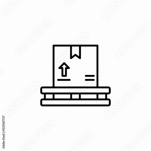 parcel conveyor icon sign vector