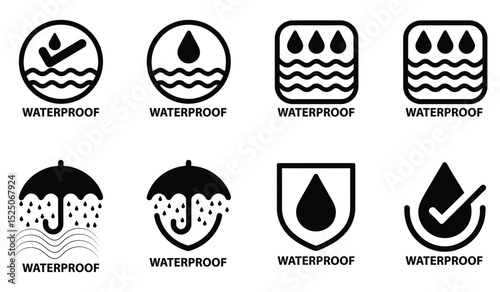 Waterproof design elements vector graphics for branding and marketing