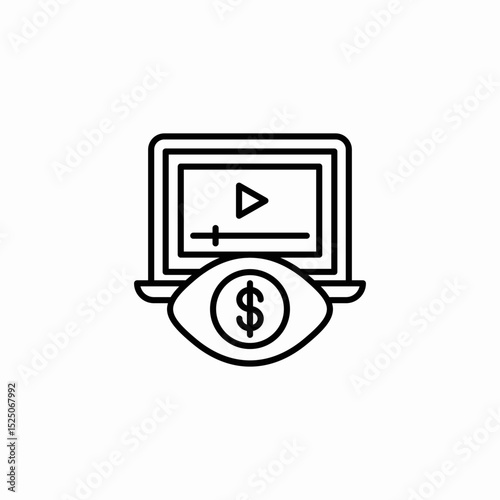 pay to watch icon sign vector