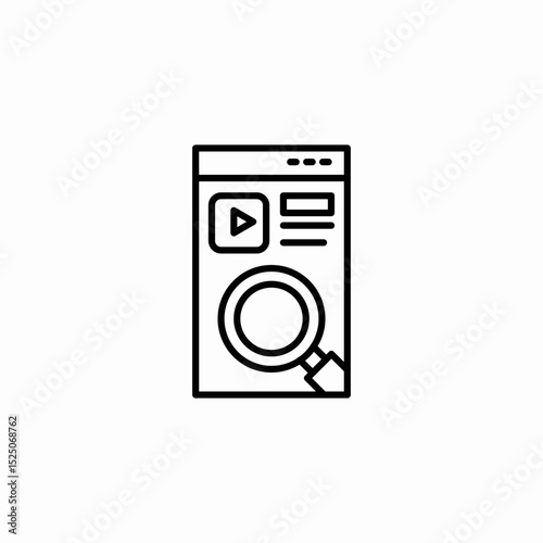 search media file icon sign vector