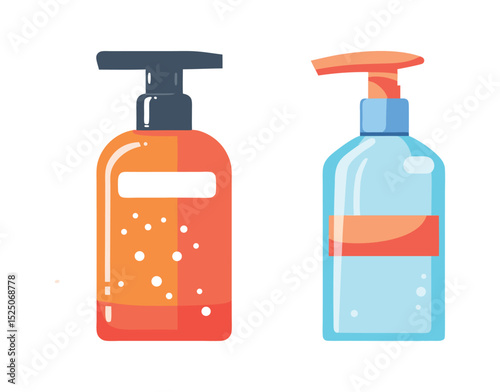 Pump Bottles Lotion  Gel Dispenser Icons  Perfect for Packaging  Branding