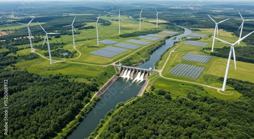Diverse renewable energy sources by river