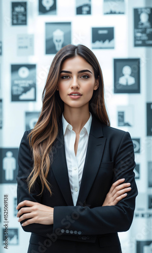 Free Download Middle Eastern woman with floating digital keys surrounding her, unlocking business potential, isolated , 3D stylized, waist-up - GFXLoad