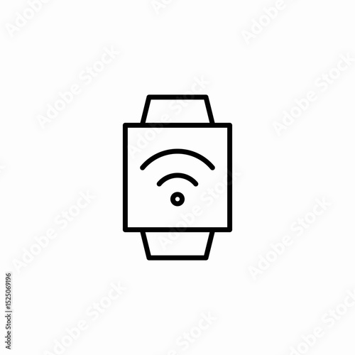 smart watch square icon sign vector