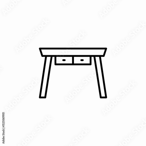 writing desk icon sign vector