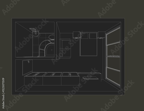 3D illustration of interior project 