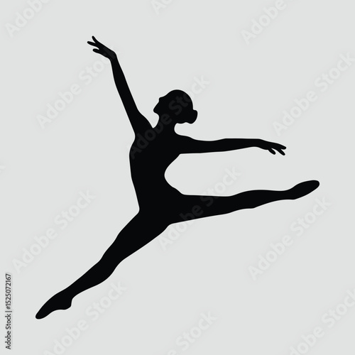 Silhouette Ballerina Dancer Elegant Pose Illustration Vector