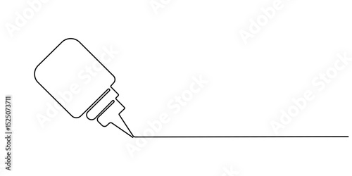 Lubricant oil and bicycle chain, Bicycle Chain Lubricant Bottle continuous one line drawing, Dropping oil.