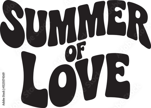 Summer of Love Retro Typography T-Shirt Design Hippie Style Vector for Festival & Summer Vibes