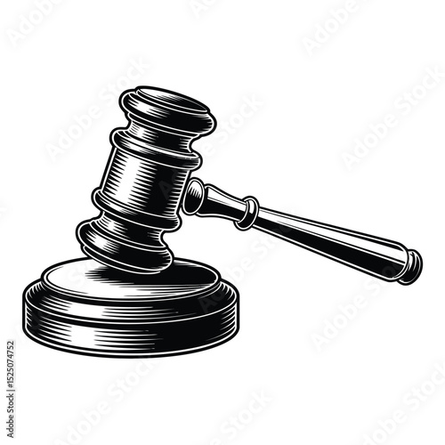 Vintage Wood Gavel Auction Judge Law Justice Symbol