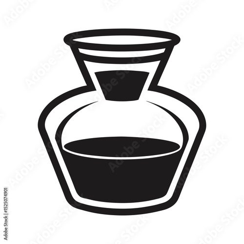 Empty Glass Coffee Flask Vector Silhouette A Versatile Illustration for Design Projects
