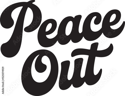 Peace Out Vintage Script T-Shirt Design