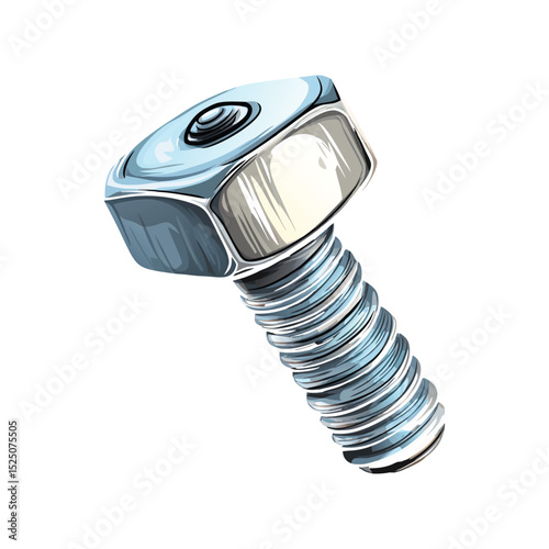Closeup Precision Engineered Bolt  Industrial Hardware Detail