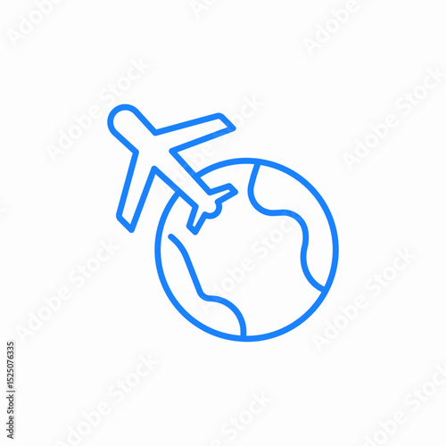 airplane globe travel icon sign vector