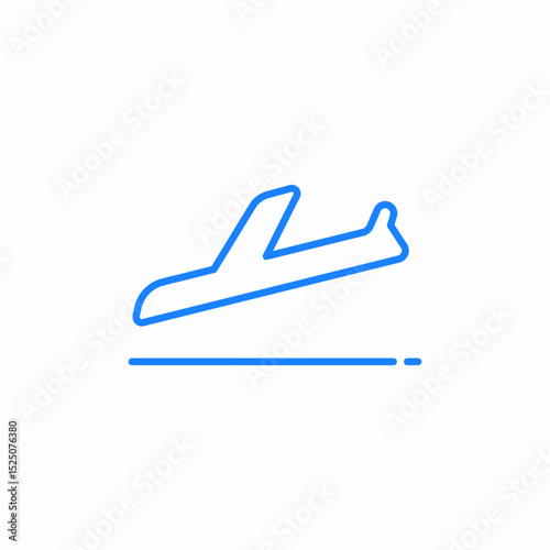 airplane landing runway icon sign vector